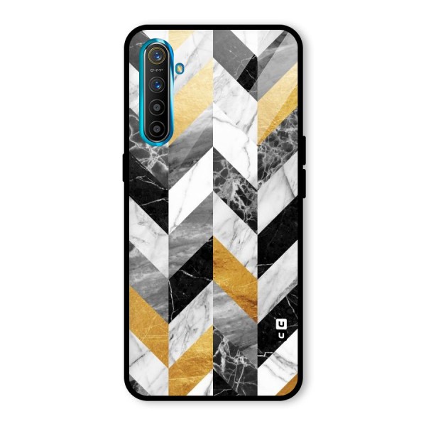 Yellow Grey Marble Glass Back Case for Realme XT