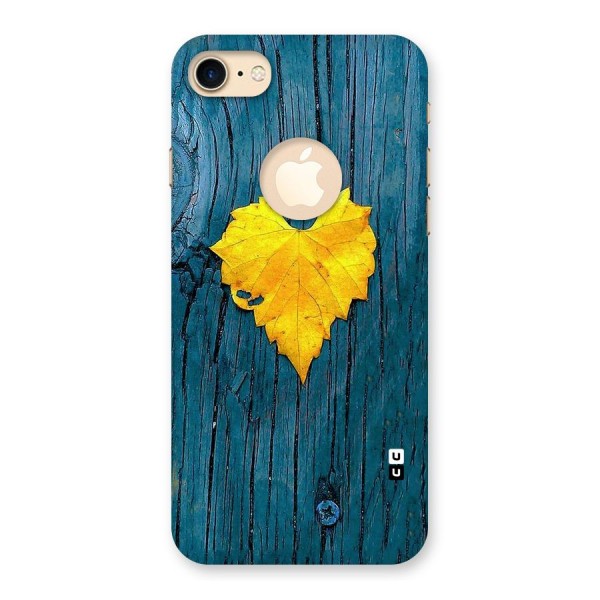 Yellow Leaf Back Case for iPhone 8 Logo Cut