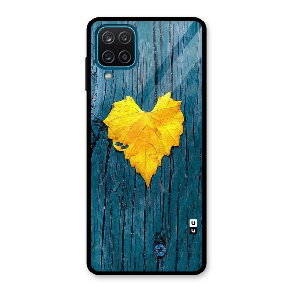 Yellow Leaf Glass Back Case for Galaxy A12