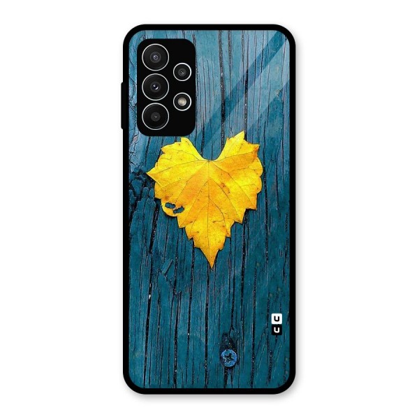 Yellow Leaf Glass Back Case for Galaxy A23