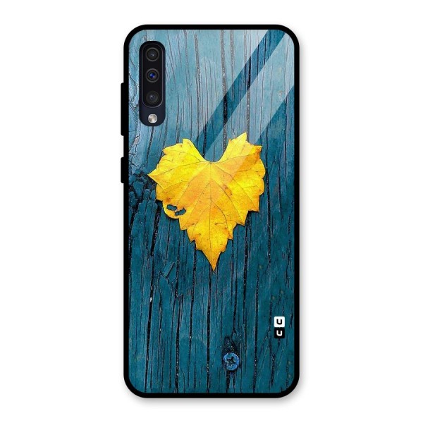 Yellow Leaf Glass Back Case for Galaxy A50s