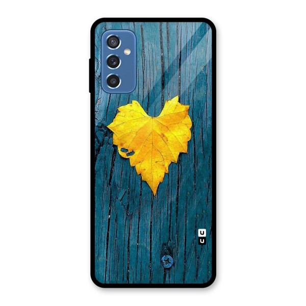 Yellow Leaf Glass Back Case for Galaxy M52 5G