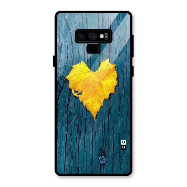 Yellow Leaf Glass Back Case for Galaxy Note 9