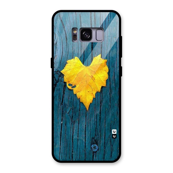 Yellow Leaf Glass Back Case for Galaxy S8