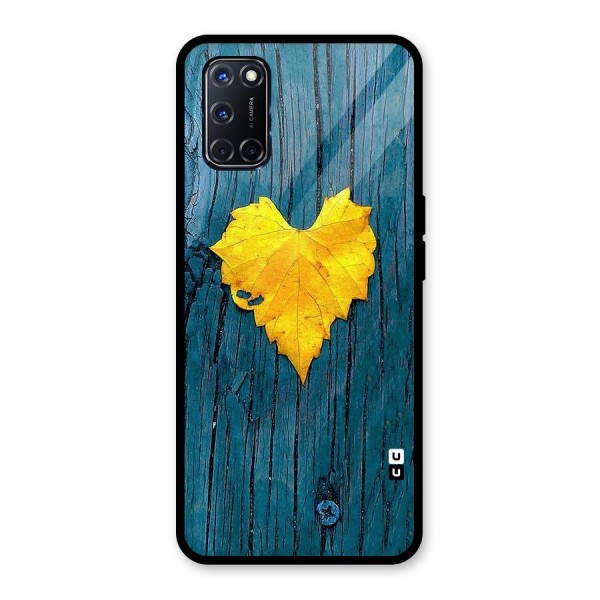 Yellow Leaf Glass Back Case for Oppo A52