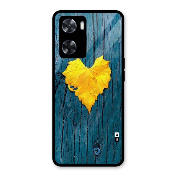 Yellow Leaf Glass Back Case for Oppo A57 2022