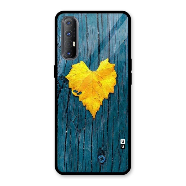 Yellow Leaf Glass Back Case for Oppo Reno3 Pro