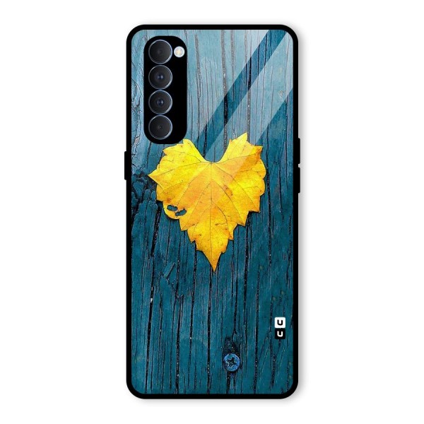 Yellow Leaf Glass Back Case for Oppo Reno4 Pro