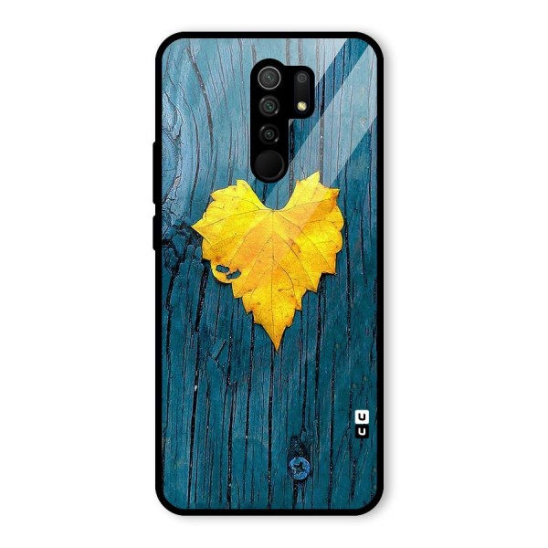 Yellow Leaf Glass Back Case for Redmi 9 Prime