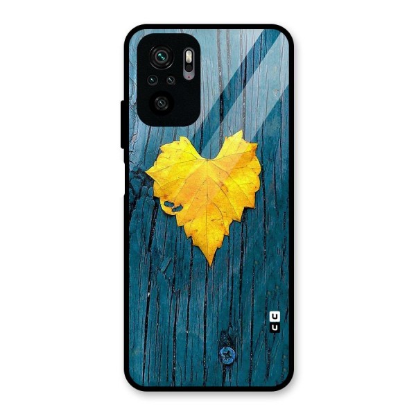 Yellow Leaf Glass Back Case for Redmi Note 10