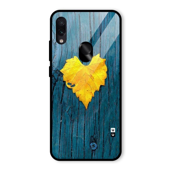 Yellow Leaf Glass Back Case for Redmi Note 7