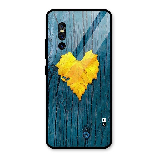 Yellow Leaf Glass Back Case for Vivo V15 Pro