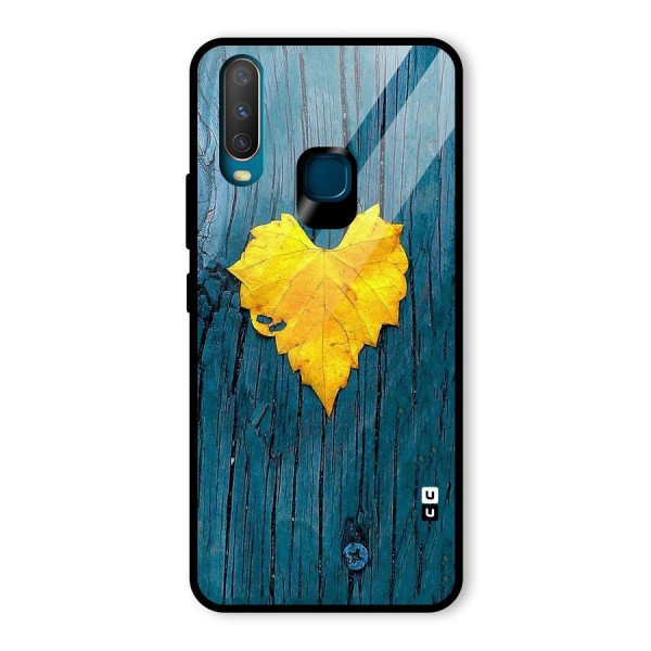 Yellow Leaf Glass Back Case for Vivo Y12