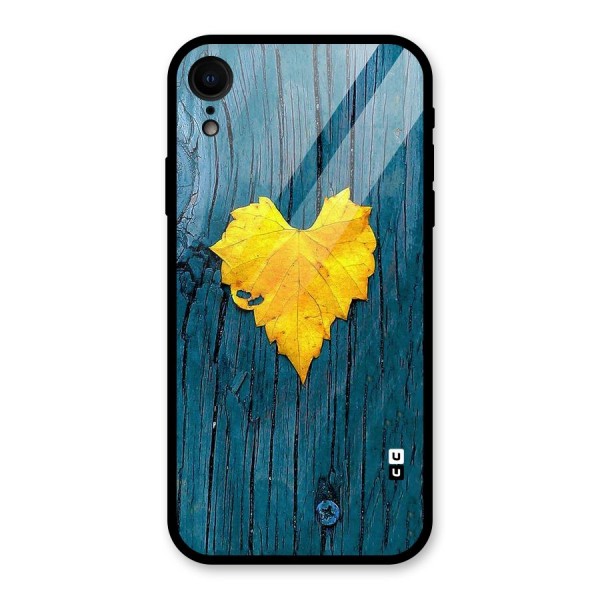 Yellow Leaf Glass Back Case for XR