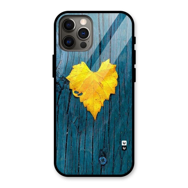 Yellow Leaf Glass Back Case for iPhone 12 Pro