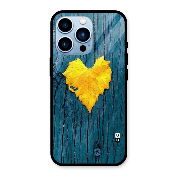 Yellow Leaf Glass Back Case for iPhone 13 Pro