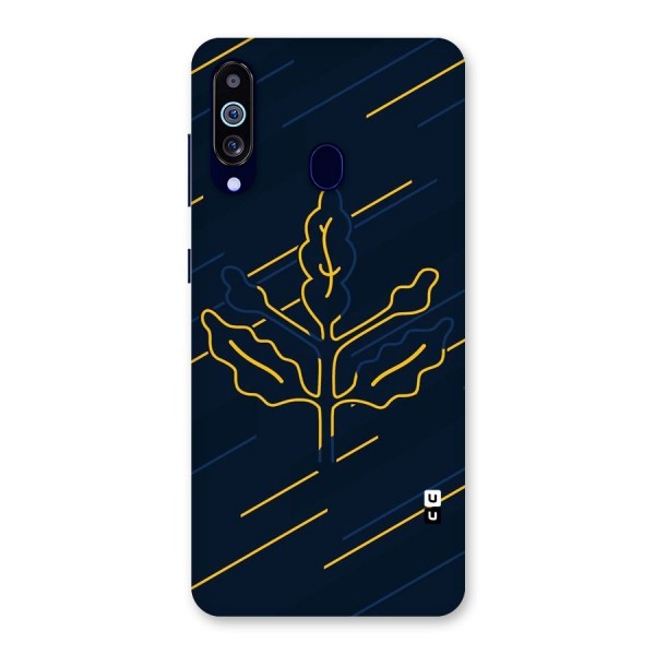 Yellow Leaf Line Back Case for Galaxy A60