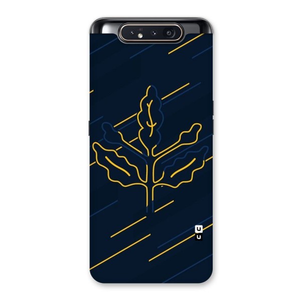 Yellow Leaf Line Back Case for Galaxy A80