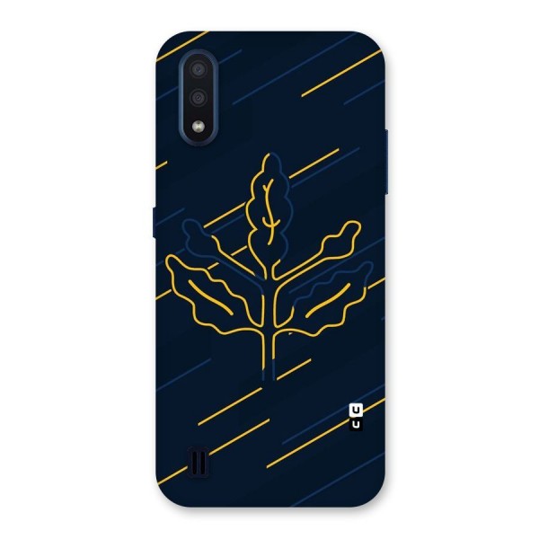 Yellow Leaf Line Back Case for Galaxy M01