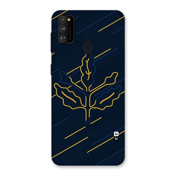 Yellow Leaf Line Back Case for Galaxy M21