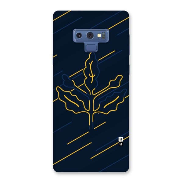 Yellow Leaf Line Back Case for Galaxy Note 9