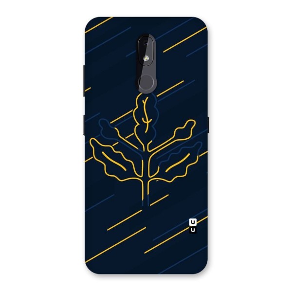 Yellow Leaf Line Back Case for Nokia 3.2