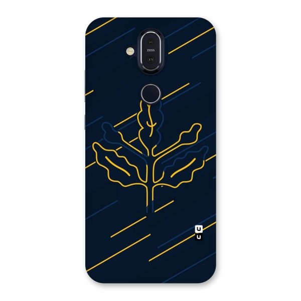 Yellow Leaf Line Back Case for Nokia 8.1