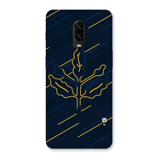 Yellow Leaf Line Back Case for OnePlus 6T