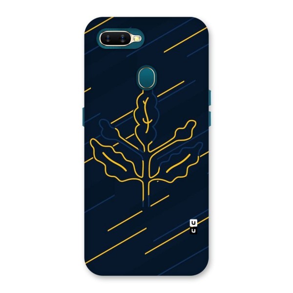 Yellow Leaf Line Back Case for Oppo A7