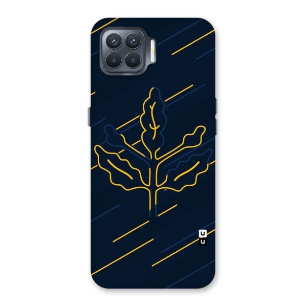 Yellow Leaf Line Back Case for Oppo F17 Pro