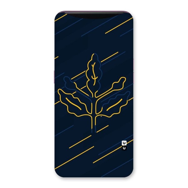 Yellow Leaf Line Back Case for Oppo Find X