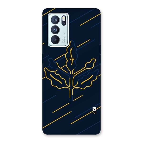 Yellow Leaf Line Back Case for Oppo Reno6 Pro 5G