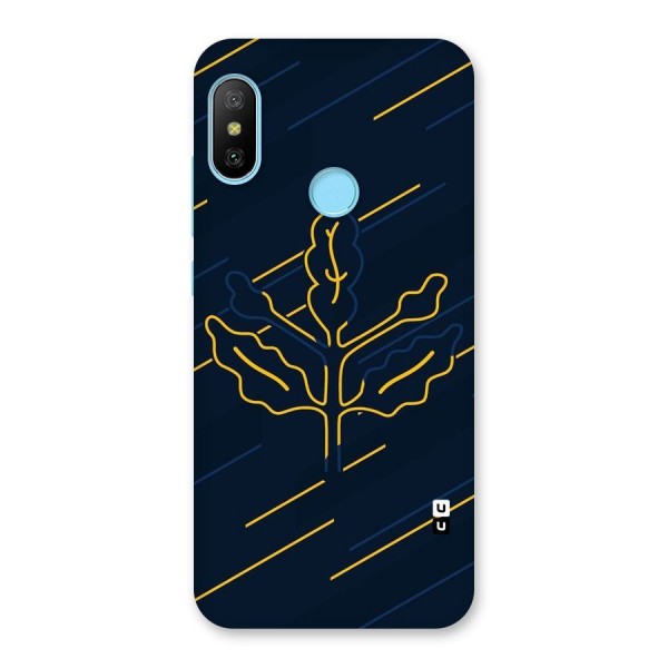 Yellow Leaf Line Back Case for Redmi 6 Pro