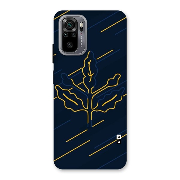 Yellow Leaf Line Back Case for Redmi Note 10