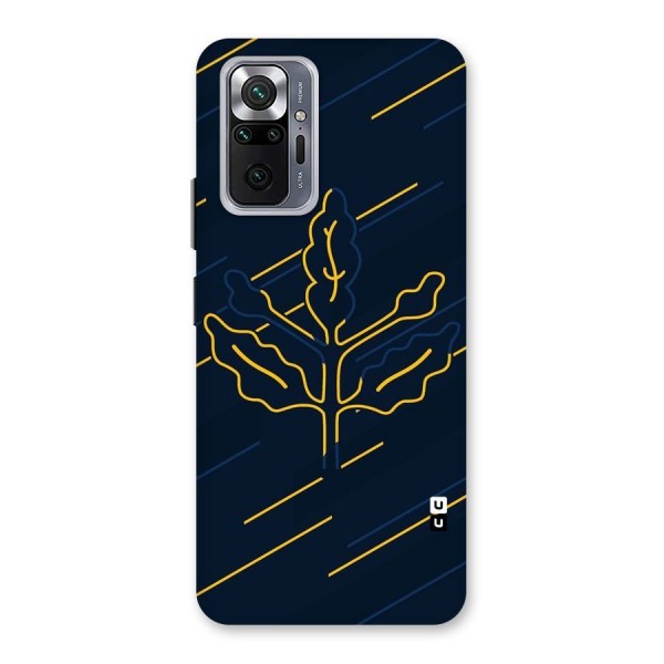 Yellow Leaf Line Back Case for Redmi Note 10 Pro