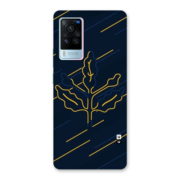 Yellow Leaf Line Back Case for Vivo X60 Pro