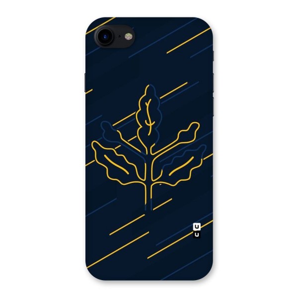 Yellow Leaf Line Back Case for iPhone SE 2020