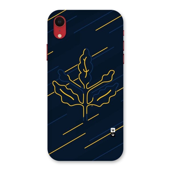 Yellow Leaf Line Back Case for iPhone XR