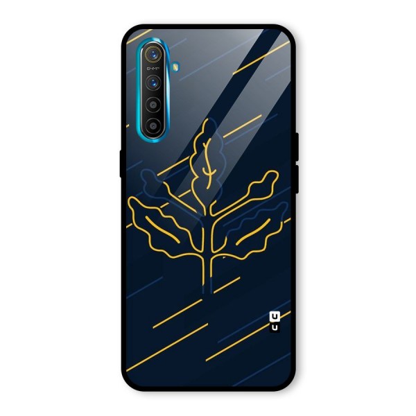 Yellow Leaf Line Glass Back Case for Realme XT