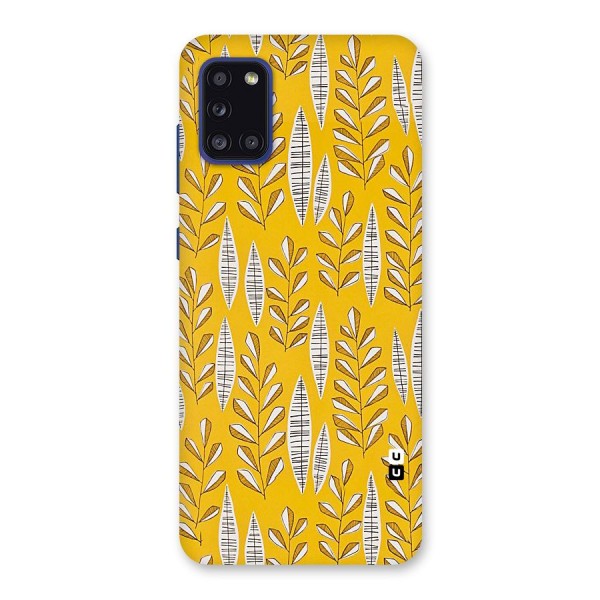 Yellow Leaf Pattern Back Case for Galaxy A31