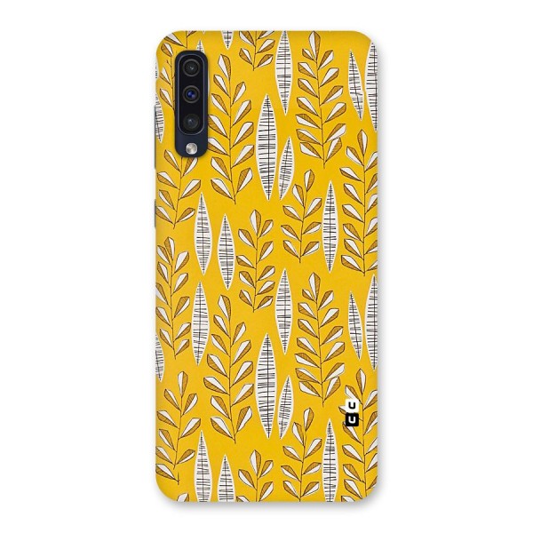 Yellow Leaf Pattern Back Case for Galaxy A50s