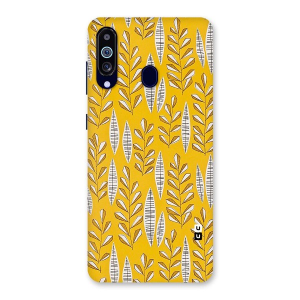 Yellow Leaf Pattern Back Case for Galaxy A60