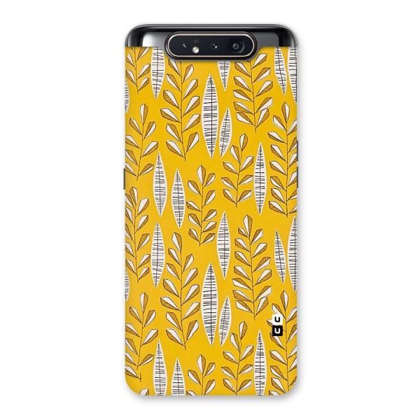 Yellow Leaf Pattern Back Case for Galaxy A80