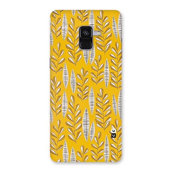 Yellow Leaf Pattern Back Case for Galaxy A8 Plus