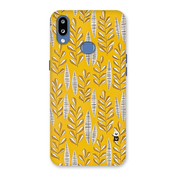 Yellow Leaf Pattern Back Case for Galaxy M01s