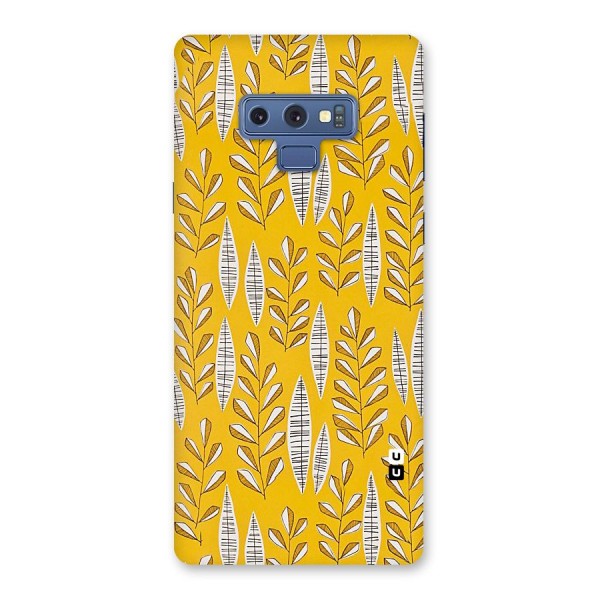 Yellow Leaf Pattern Back Case for Galaxy Note 9