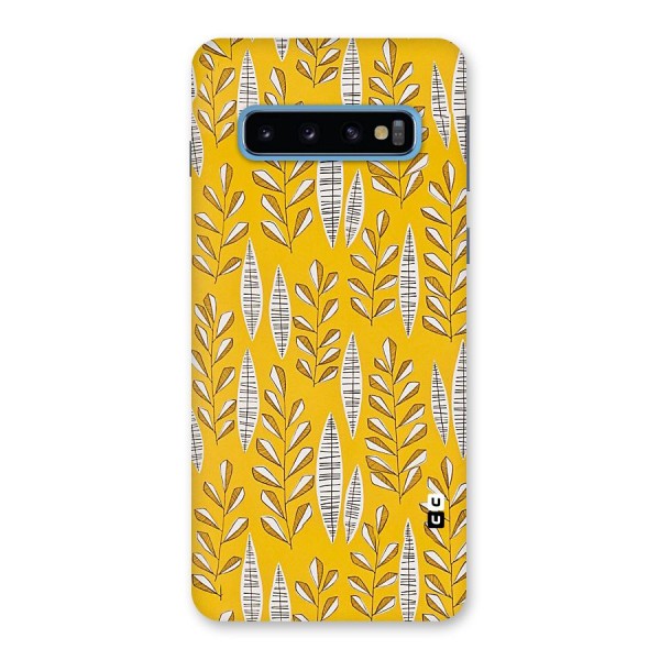 Yellow Leaf Pattern Back Case for Galaxy S10