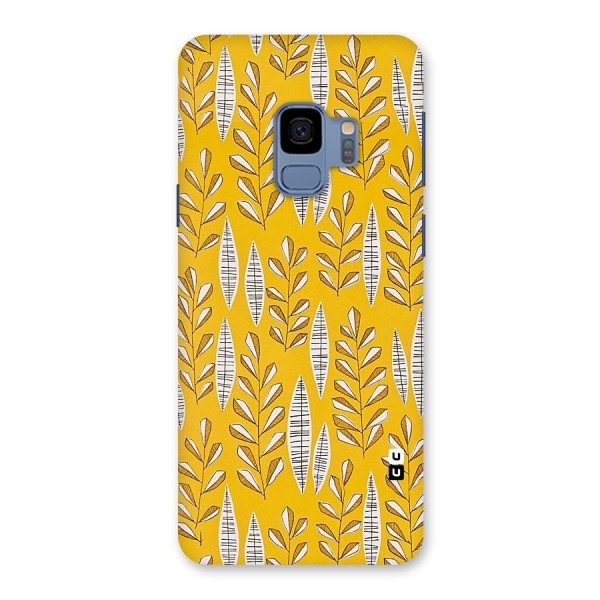 Yellow Leaf Pattern Back Case for Galaxy S9