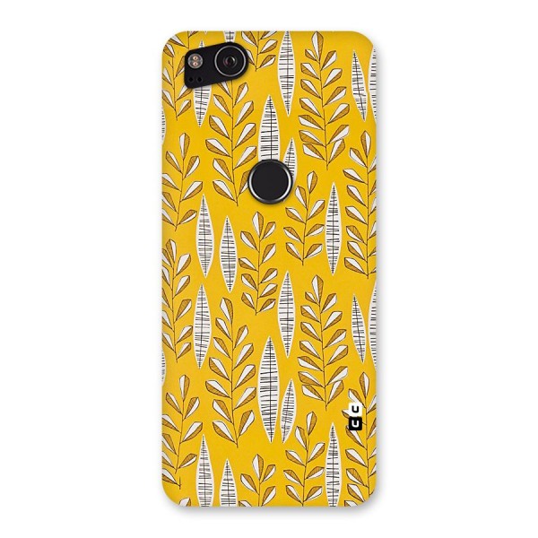 Yellow Leaf Pattern Back Case for Google Pixel 2