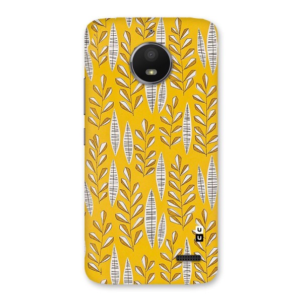 Yellow Leaf Pattern Back Case for Moto E4